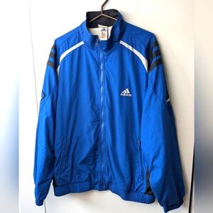 ADIDAS Y2K Vintage 1998-2001 Label Windbreaker Coat Size XL Men Blue And White